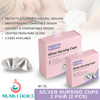 Mums Choice Silver Nursing Cups  1 Pair ( 2 Sizes )