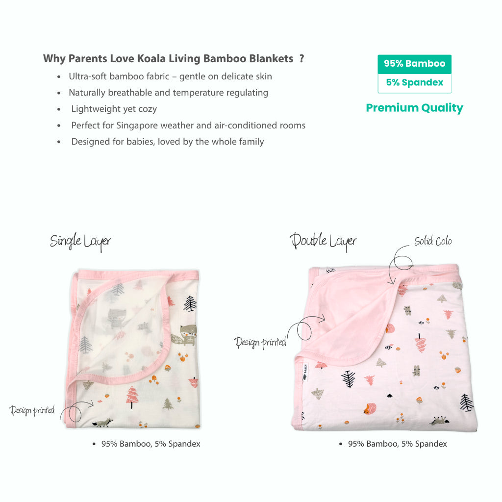 Koala Living Baby Soft Bamboo Blanket Single Layer / Double Layer