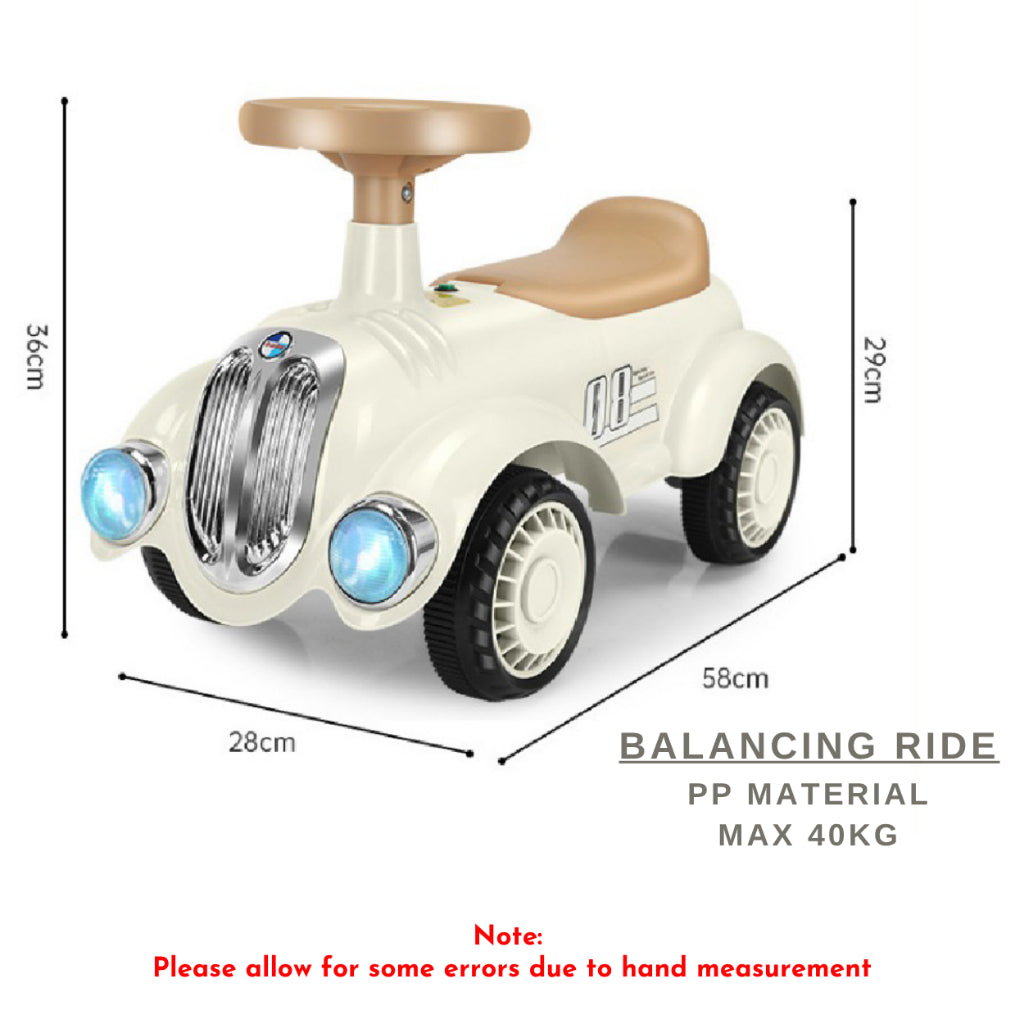 Easy Choice Kids Balancing Ride-On Car Vintage Design Brithday Toys