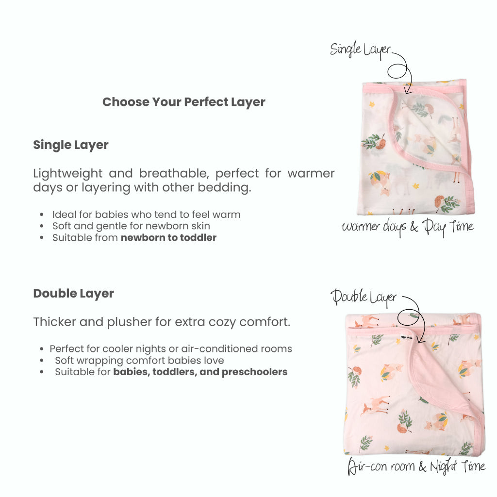 Koala Living Baby Soft Bamboo Blanket Single Layer / Double Layer
