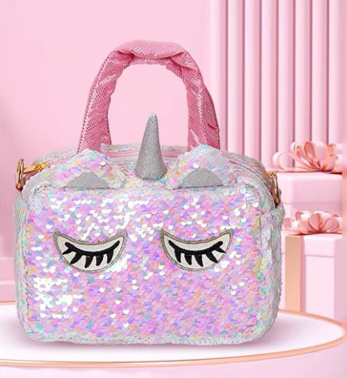 Unicorn Flip Sequin Crossbody Bag for Girl 16*22cm
