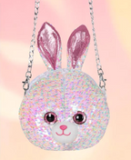 Sequin Crossbody Bag With Chain Cat For Girl 18cm
