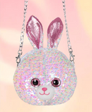 Sequin Crossbody Bag With Chain Cat For Girl 18cm