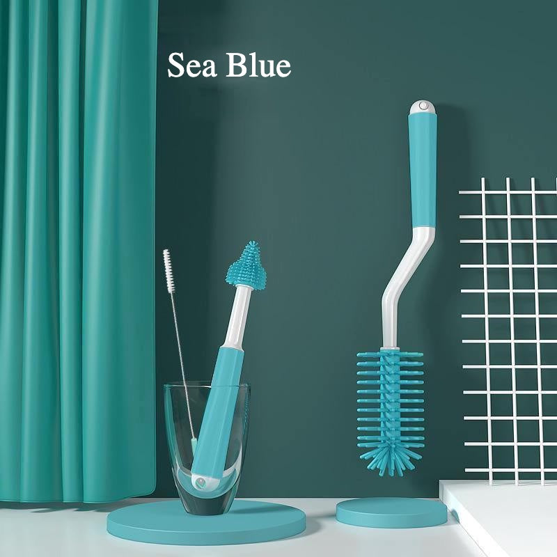 Misuta Bottle & Nipple Brush Set Silicone (1 box= 2 pieces) Bottle Silicone Brush Set Bottle Cleaner