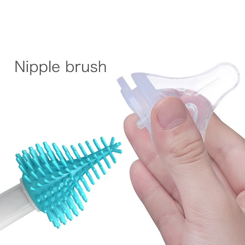 Misuta Bottle & Nipple Brush Set Silicone (1 box= 2 pieces) Bottle Silicone Brush Set Bottle Cleaner