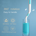 Misuta Bottle & Nipple Brush Set Silicone (1 box= 2 pieces) Bottle Silicone Brush Set Bottle Cleaner