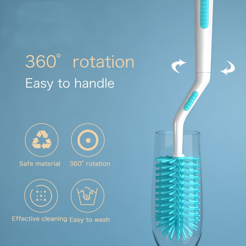 Misuta Bottle & Nipple Brush Set Silicone (1 box= 2 pieces) Bottle Silicone Brush Set Bottle Cleaner