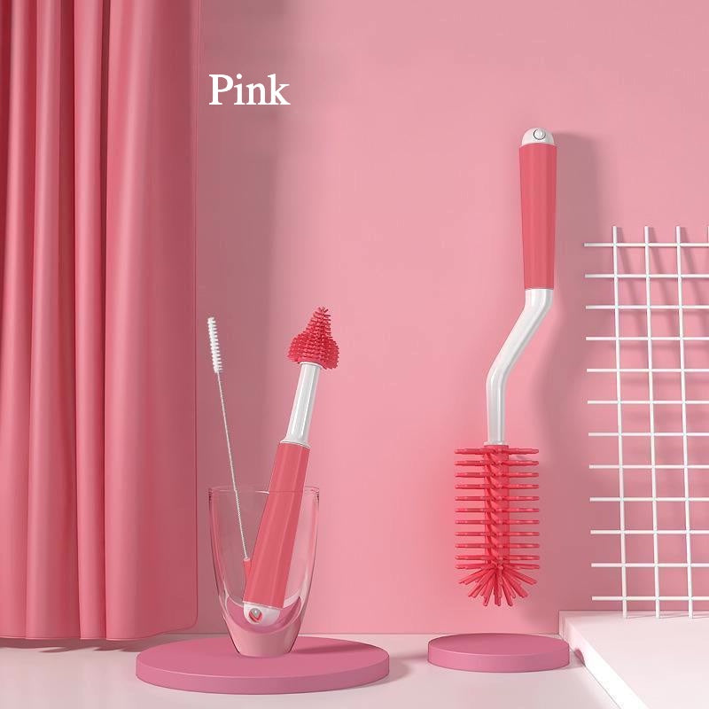 Misuta Bottle & Nipple Brush Set Silicone (1 box= 2 pieces) Bottle Silicone Brush Set Bottle Cleaner