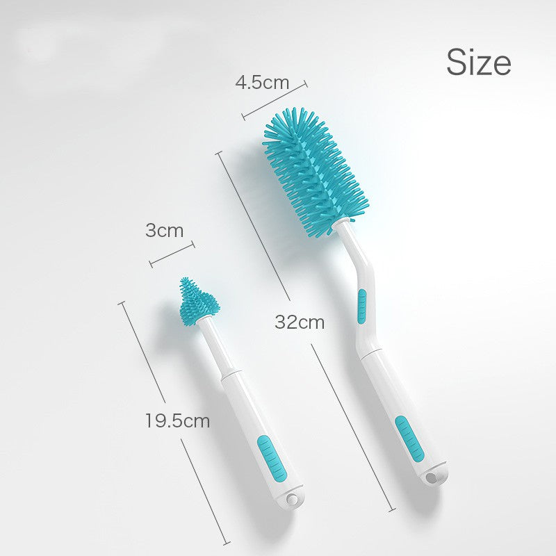 Misuta Bottle & Nipple Brush Set Silicone (1 box= 2 pieces) Bottle Silicone Brush Set Bottle Cleaner